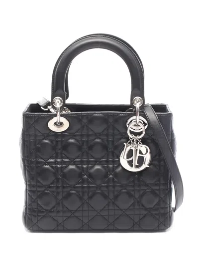 Pre-owned Dior 2010's Quilted Leather Tote Bag In Black