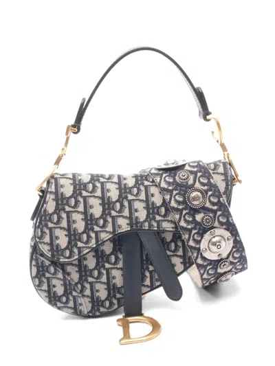 Pre-owned Dior 2010 Sabble Oblique-jacquard Tote Bag In Brown