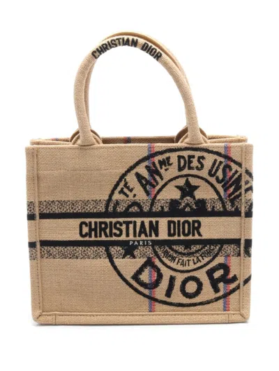 Pre-owned Dior 2010 Small  Book Tote Bag In Neutrals