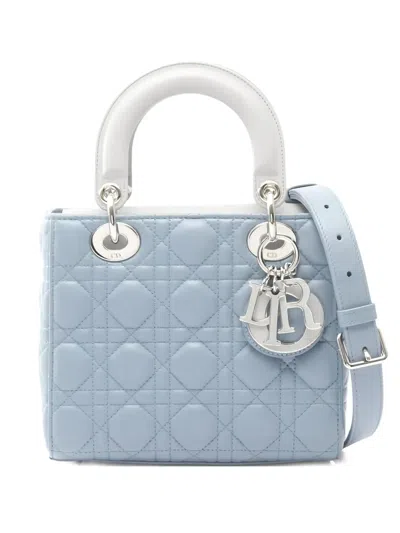 Pre-owned Dior 2010 Small Lady  Canage Tote Bag In Blue