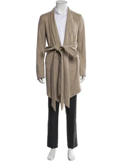 Pre-owned Dior 2010 Virgin Wool Overcoat In Neutral