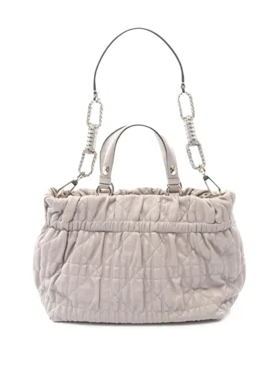 Pre-owned Dior 2010-2026 Cannage Delices Satchel In Purple