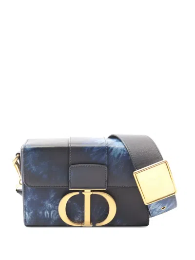 Pre-owned Dior 2010-2026 Leather 30 Tie Dye Montaigne Box Bag Crossbody Bag In Blue