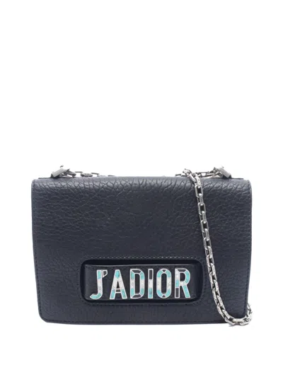 Pre-owned Dior 2010-2026 Leather Mosaic Ja Shoulder Bag In Black