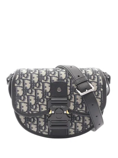 Pre-owned Dior 2010-2026 Mini Oblique Canvas Gallop Crossbody Bag In Neutral