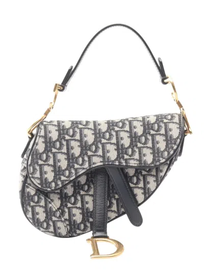 Pre-owned Dior 2010-2026 Mini Oblique Saddle Bag Shoulder Bag In Brown