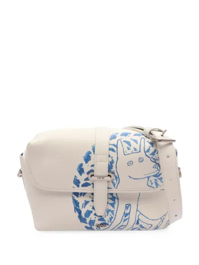 Pre-owned Dior 2010-2026 Nel Leather Messenger Bag Crossbody Bag In White