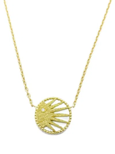 Pre-owned Dior 2010s 18k Yellow Gold Rose Celeste Diamond Necklace