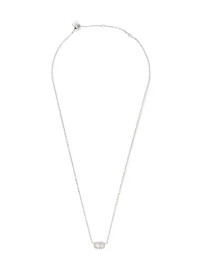 Pre-owned Dior 2010s-2020s Rhinestone Cd Logo Necklace