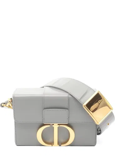 Pre-owned Dior 2010s 30 Montaigne Leather Cross Body Bag In Gray