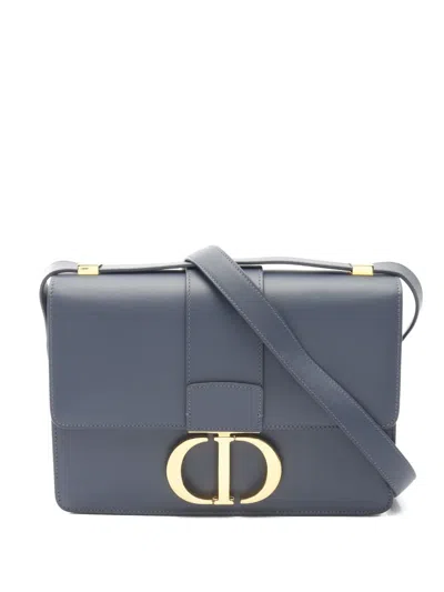 Pre-owned Dior 2010s 30 Montaigne Leather Shoulder Bag In Blue