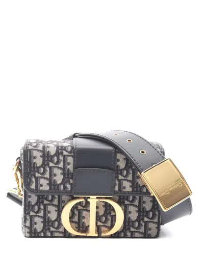 Pre-owned Dior 2010s 30 Montaigne Oblique Shoulder Bag In Blue