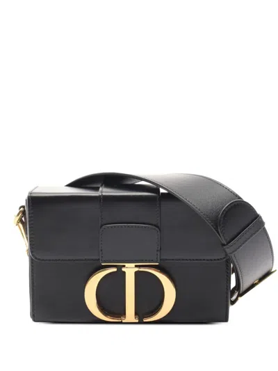Pre-owned Dior 2010s 30 Montaigne Shoulder Bag In Black