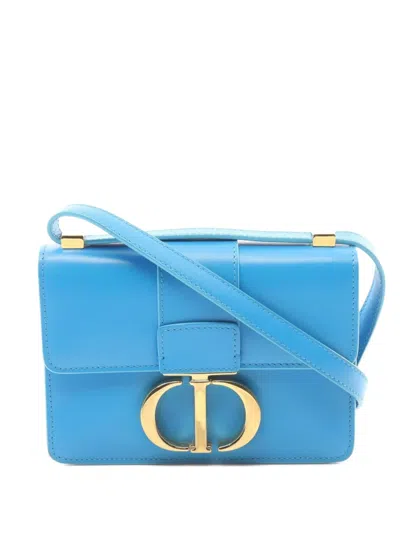 Pre-owned Dior 2010s 30 Montaigne Shoulder Bag In Blue