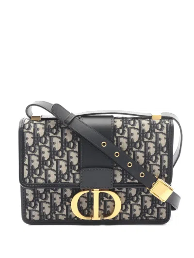 Pre-owned Dior 2010s 30 Montaigne Shoulder Bag In Blue