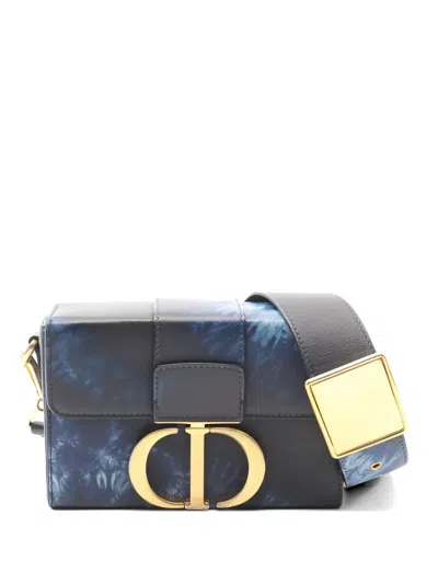Pre-owned Dior 2010s 30 Montaigne Tie-dye Box Shoulder Bag In Blue