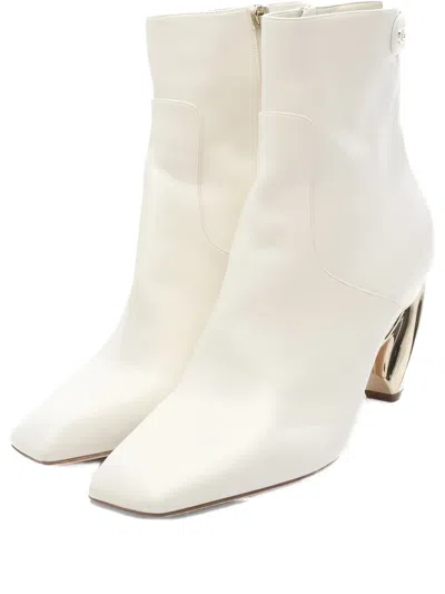 Pre-owned Dior 2010s 75mm Square-toe Ankle Boots In White
