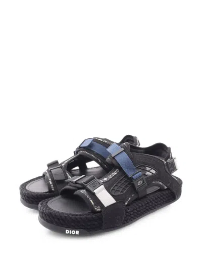Pre-owned Dior 2010s Atlas Buckle-strap Sandals In Black