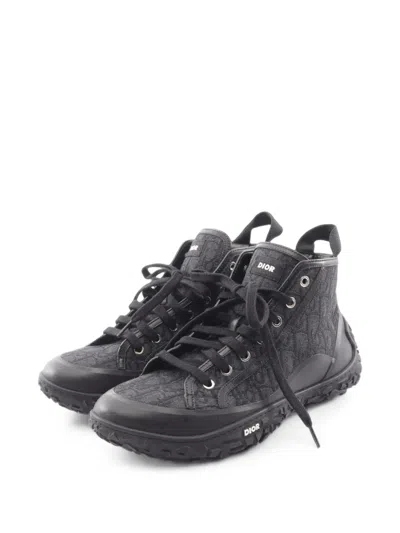 Pre-owned Dior 2010s B28 Oblique High-top Sneakers In Black