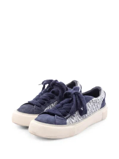 Pre-owned Dior 2010s B33 Oblique Sneakers In Blue