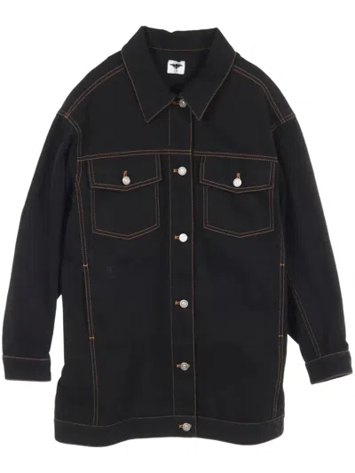 Pre-owned Dior 2010s Bee-embroidered Denim Jacket In Black