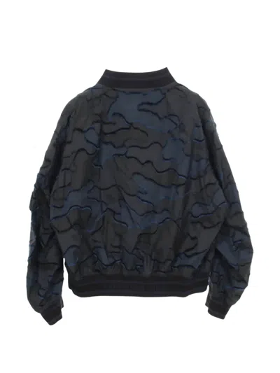 Pre-owned Dior 2010s Bee Embroidery Camouflage Bomber Jacket In Black