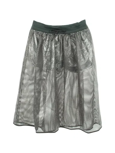 Pre-owned Dior 2010s Blair Mesh Midi Skirt In Gray