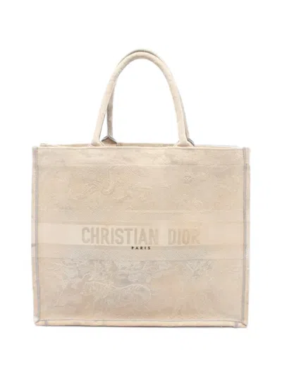 Pre-owned Dior 2010s Book Tote Bag In Neutrals