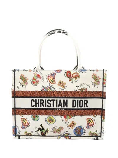 Pre-owned Dior 2010s Book Tote Niki De Saint Phalle Multicolour Tote Bag In White