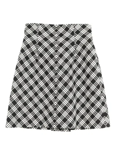 Pre-owned Dior 2010s Box Pleats Check Mini Skirt In Black