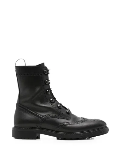 Pre-owned Dior 2010s Brogue-detail Boots In Black