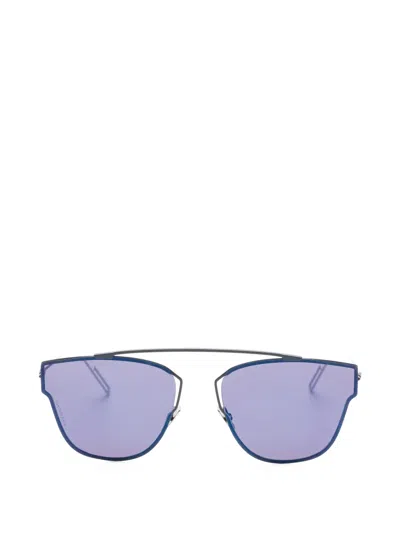 Pre-owned Dior 2010s Browline Sunglasses In Blue