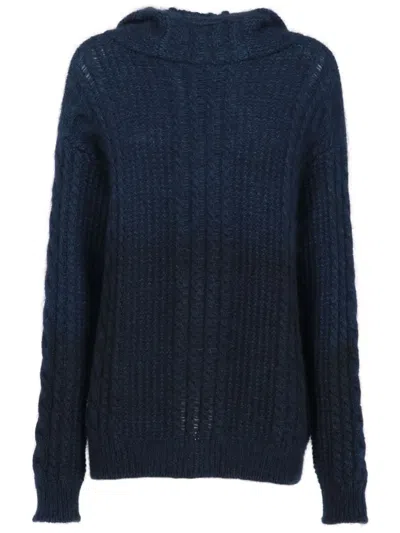 Pre-owned Dior 2010s Cable-knit Hoodie In Blue