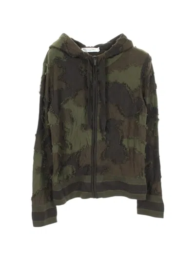 Pre-owned Dior 2010s Camouflage Knit Hoodie In Green