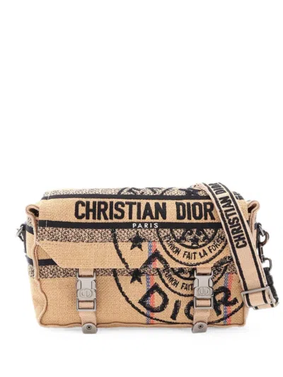Dior 2010s Camp Shoulder Bag In Neutrals