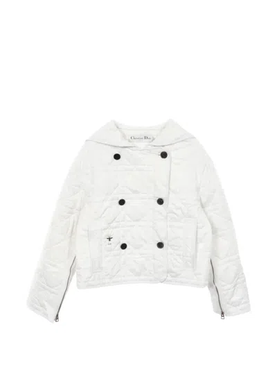 Pre-owned Dior 2010s Cannage Bee-embroidered Jacket In White