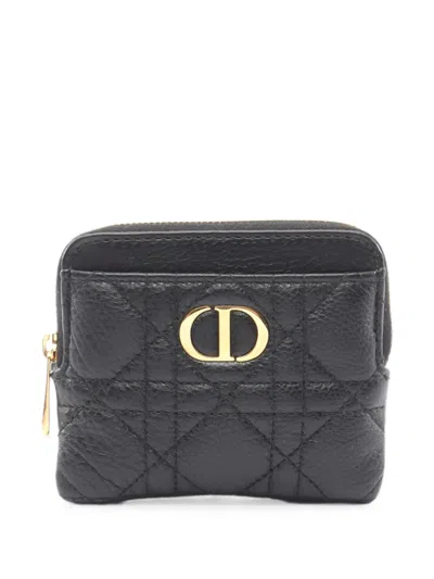Pre-owned Dior 2010s Cannage Caro Coin Purse In Black