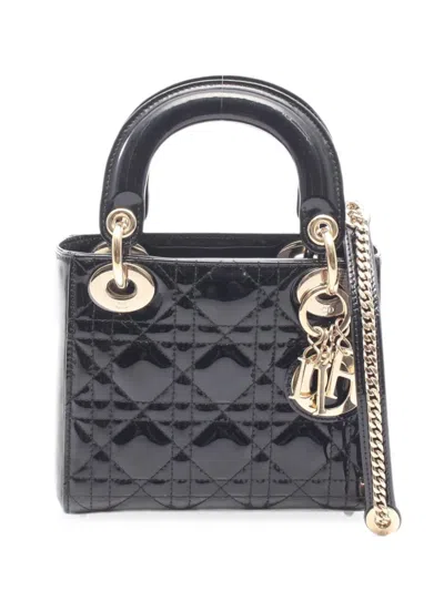 Pre-owned Dior 2010s Cannage Lady  Mini Satchel In Black