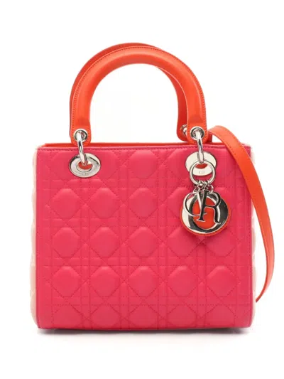 Pre-owned Dior 2010s Cannage Lady  Two-way Handbag In Pink