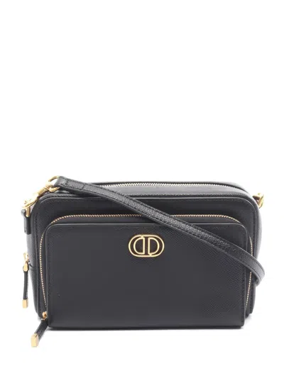 Pre-owned Dior 2010s Caro Double Pouch Shoulder Bag In Black