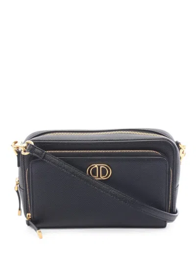 Pre-owned Dior 2010s Caro Double Pouch Shoulder Bag In Black