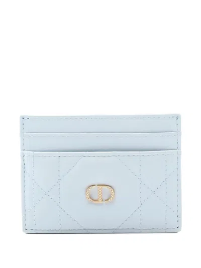 Pre-owned Dior 2010s Caro Freesia Wallet In Blue