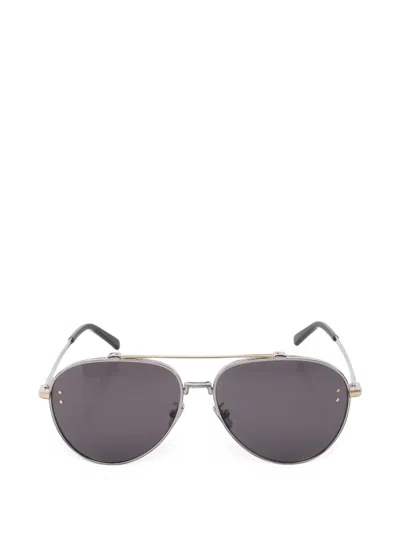 Pre-owned Dior 2010s Cd Diamond Pilot Sunglasses In Silver