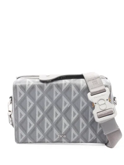 Pre-owned Dior 2010s Cd Diamond Rango 22 Shoulder Bag In Gray
