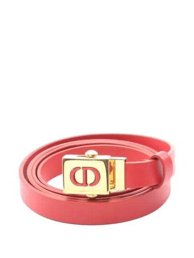 Pre-owned Dior 2010s Cd Logo Belt In Red