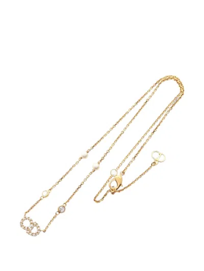 Pre-owned Dior 2010s Cd Logo Necklace In Gold