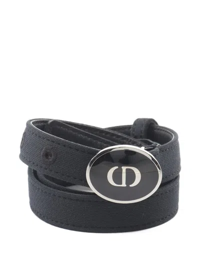 Pre-owned Dior 2010s Cd-logo Belt In Black