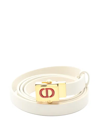 Pre-owned Dior 2010s Cd-logo Belt In White