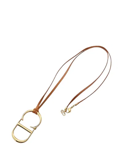 Pre-owned Dior 2010s Cd-logo Necklace In Gold