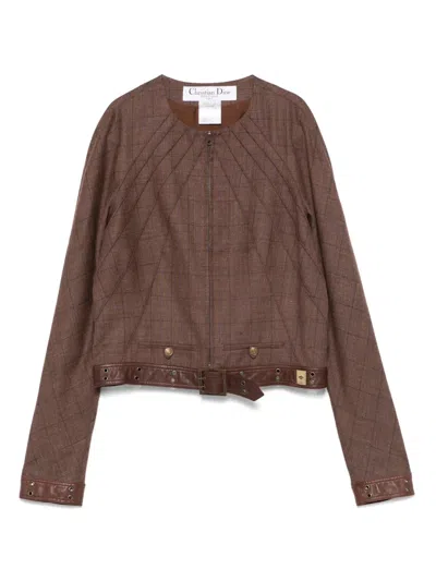 Pre-owned Dior 2010s Checked Jacket In Brown